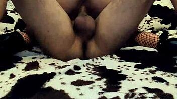 Wife Enjoys Homemade Cowgirl Ride in Black Stockings