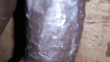 Bigblackie Shaves and Teases with Her Big Black Dick in Private.