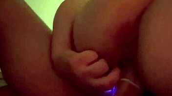 horny milf gets used and double stuffed with vibrator, ending with huge facial