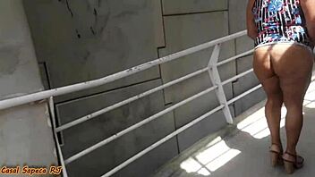 look at this married slut flashing her pussy on the street