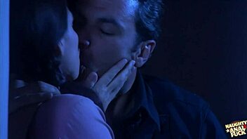 Brunette with small tits seduces him for all-night fucking 😍