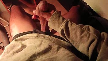 Hot guy in sweater jerks big cock, moanin’ loud n teasin’!