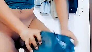 Feminine Sissy Masturbates Big Ass In Thong, Cums On Limp Clitty 😘