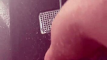 Curvy Stepsis Strips and Masturbates in Sunny Shower