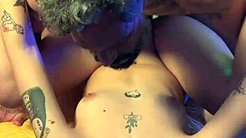 Petite brazilian mature woman gives blowjob to young girlfriend