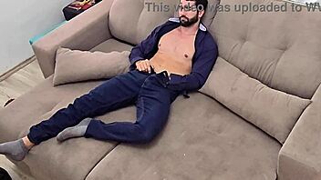 Coming Home from Work and Jerking Off. Monster Cock Strips Clothes in Homemade CFNM.