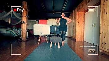 Yo, check Dominatrix Mistress April using my restrained slave for kinky fun! 😈