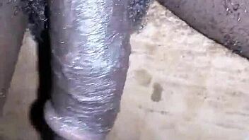 Bigblackie Shaves and Teases with Her Big Black Dick in Private.