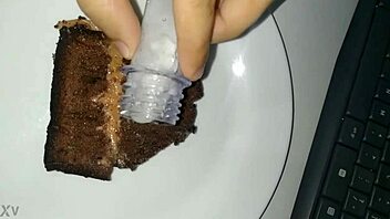 Bukkake Cake Covered in Sticky Cum Load