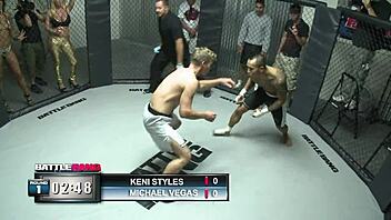 milf gets fucked in mma ring with big black cock and shaved pussy