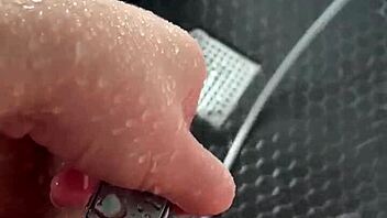 Curvy Stepsis Strips and Masturbates in Sunny Shower