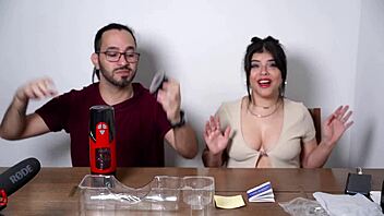 Sohimi reviews male masturbation toy in dark night