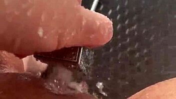 Curvy Stepsis Strips and Masturbates in Sunny Shower