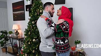 she’s in hijab even during christmasy sex with me