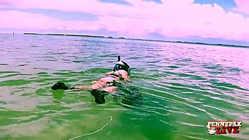 Penny Pax gets super wet teasing underwater with solo play