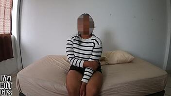 sexy xiomara gets a huge cumshot on her big natural tits during interview.