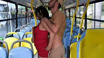 Wanna see this Latina student flashed and taken on a bus?