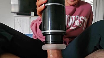 Amateur wife jerks monster cock!