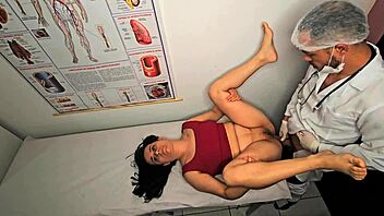 Brunette Gets Tight Ass Fingered and Fucked Hard by Dirty Gynecologist