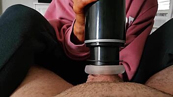 Amateur wife jerks monster cock!