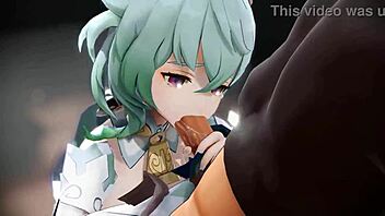 Genshin Impact Ganyu gives intense blowjob in hentai animation