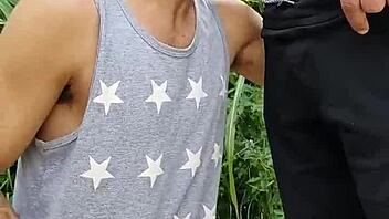 i sucked the endowed farmer in the field and his friend filmed it all