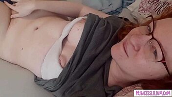 Petite Redhead Teases With Small Tits And Jerk Off Instructions