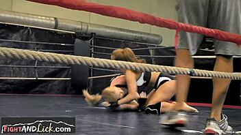 European Lesbian Babes Passionately Wrestling in Panties