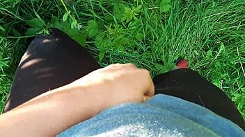 we feel so connected masturbating with our hairy neighbor on the street, cumming together in orgasm.