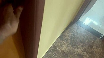 Behind the scenes at the beach house, newbie shows her pussy