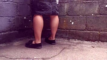 Damn! Quick Mexican Babe Gets Outdoor Anal Creampie Behind House!