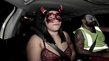 She Returns From Halloween Party Bent Over And Fucked