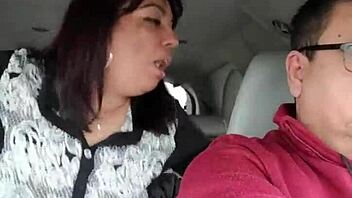 Wife gets fucked by stranger in car backseat while husband drives in caribbean