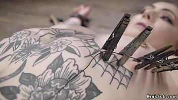 Alt pale slave's ass whipped hard in dungeon