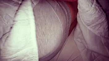 Sneaky oiled encounter on bed with big tits close up