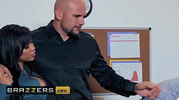 Do these big tits belong at work with Gia Milana and Jmac?