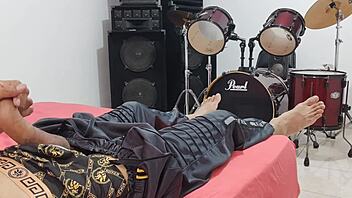 Man Masturbates His Big Cock In Front Of The Camera