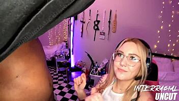 Damn, this curvy white slut has a huge ass that shakes during rough sex with her black lover.