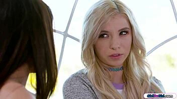 Teen anal toys her inexperienced bestie with lesbian kissing