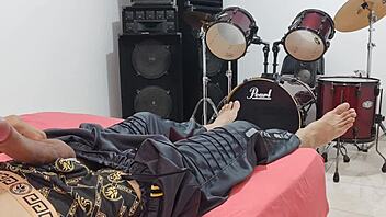 Man Masturbates His Big Cock In Front Of The Camera