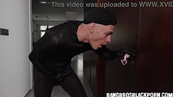 Black babe Levi Luv feels intense pleasure as burglar visits her big ass