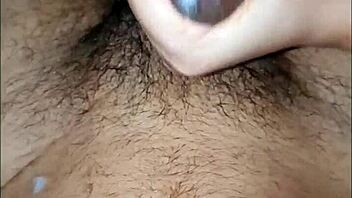 priya rubs her husband's dick with cum in slow motion clip