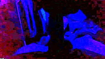 Ebony Woman Sucking Black Cock in Blue Room
