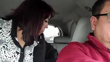 Wife gets fucked by stranger in car backseat while husband drives in caribbean