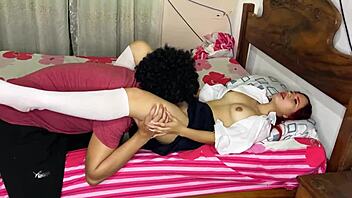 Stepfather waits for schoolgirl stepdaughter to fuck her after classes