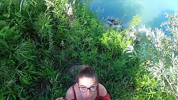 Petite Girl Lost in Forest Screams, Sucks Big Cock for Help