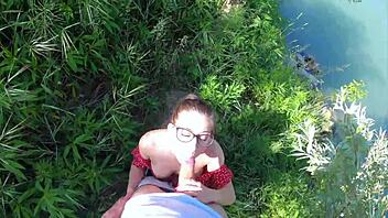 Petite Girl Lost in Forest Screams, Sucks Big Cock for Help