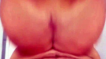 Darling flashes in kitchen with monster cock blowjob and pussy play