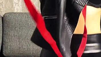 controlled and leashed in tight leggings for 4k doggy style action