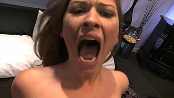 victoria celebrates getting fucked in threesome by eating fruit and sperm